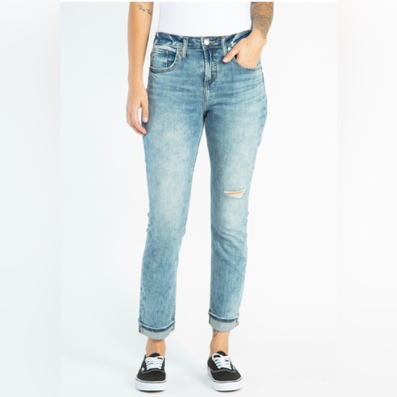 Silver Beau Girlfriend Jeans Size 34 - Picture 1 of 5